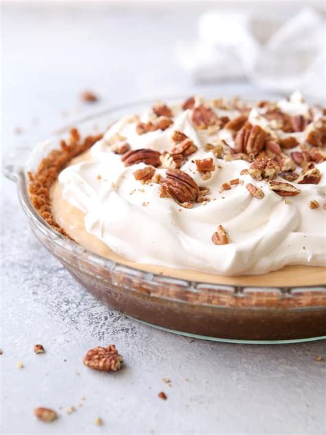 creamy caramel pie with gingersnap pecan crust completely delicious