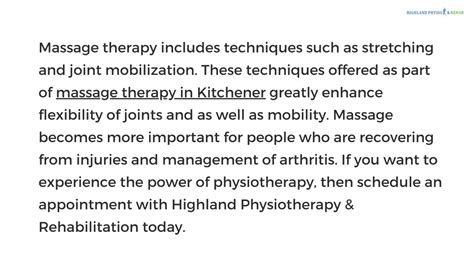 Ppt Benefits Of Massage Therapy In Kitchener Powerpoint Presentation Id12564146