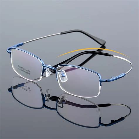 vazrobe foldable glasses frame men women half frameless eyeglasses men s degree prescription