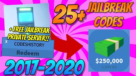 Jailbreak freemium code coupon codes on iscoupon.com. JAILBREAK ALL CODES FROM 2017 TO 2020! + FREE JAILBREAK ...