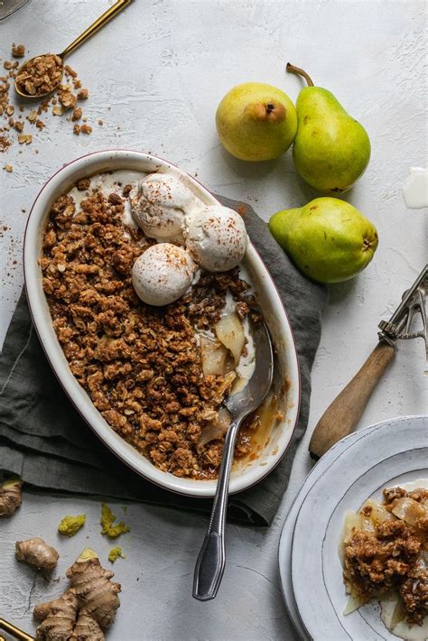 Easy Pear Ginger Crisp Made With Whole Wheat Flour Recipe Pear