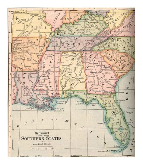 Illustrations Historic Map Of Southern States Classroom Clipart