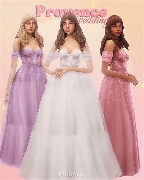 Provence Wedding Set Dresses And Hairstyle Miiko Sims 4 Wedding