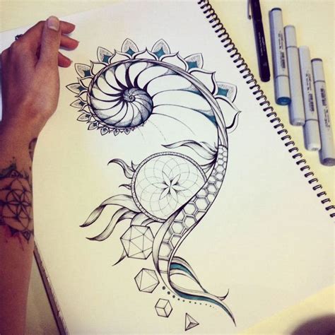 Fibonacci And Sacred Geometry Tattoo Design On Behance Geometry