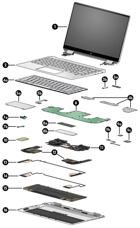 Hp Spectre 13 Aw0000 X360 Convertible Pc Illustrated Parts Hp