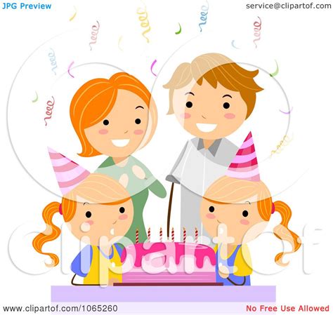 Clipart Parents Celebrating A Twin Girl Birthday Royalty