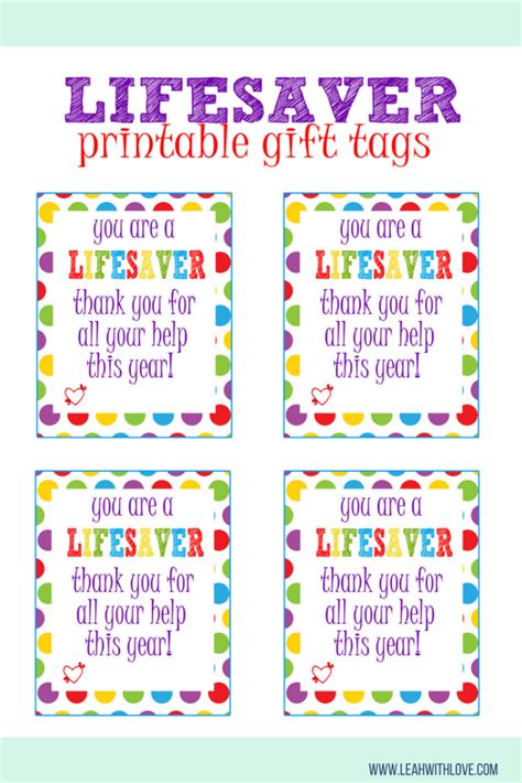 You're A Lifesaver Printable Free