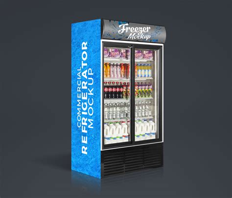 commercial refrigerator cooler freezer mockup psd  product insertion good mockups