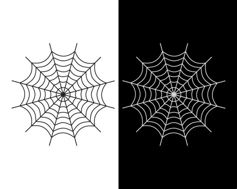 Spider Web Vector Icon White And Black Color On White And Black