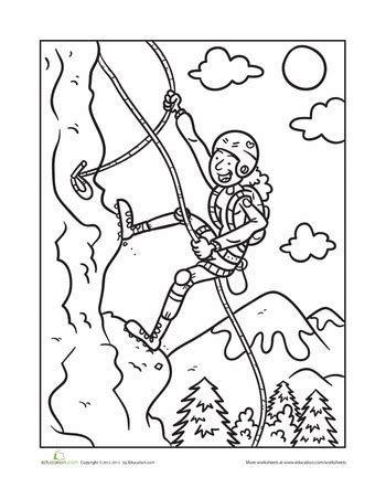 See the presented collection for climbing coloring. Mountain Climbing | Worksheet | Education.com | Coloring ...