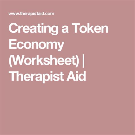 Creating A Token Economy Worksheet Therapist Aid Therapy