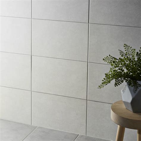 Cimenti Light Grey Matt Plain Ceramic Wall Tile Sample L400mm W