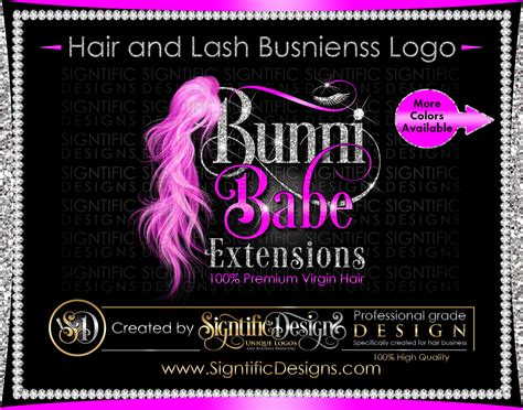 Hair And Lash Logo Hair Extension Logo Eyelash Business Etsy