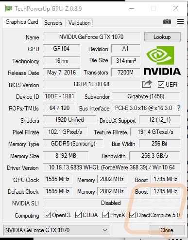 The union of the maximum stable gpu oc and the maximum stable memory oc in games will be the desired 24/7 overclock for our gigabyte geforce gtx 1070 g1 gaming. Gigabyte GTX 1070 G1 Gaming - LanOC Reviews