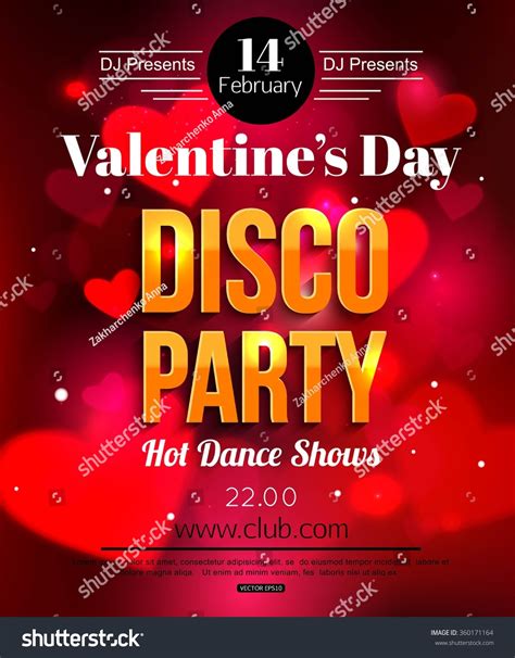 Valentines Day Dance Flyer Stock Vector 360171164 Shutterstock