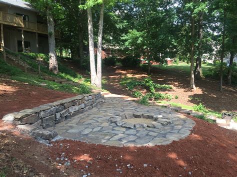 Flagstone Patio And Fire Pit Installed For Seneca Customer Landscaping