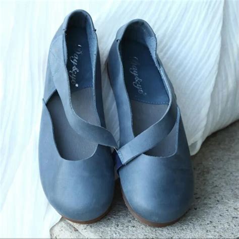Genuine Leather Handmade Women Shoes Vintage Womens Flats Casual Shoes