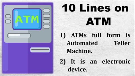 10 Lines On Atm In English Automated Teller Machine Few Lines On