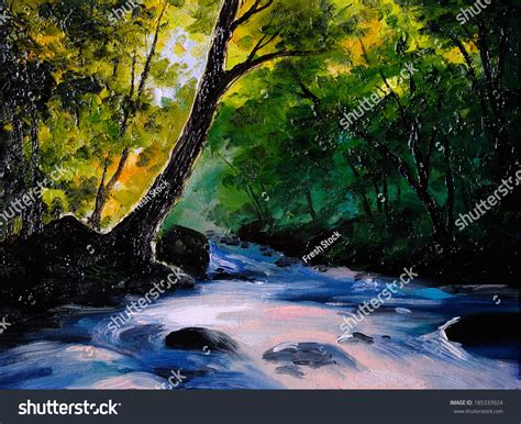 Painting Picture Oil Painting On Canvas Stock Illustration
