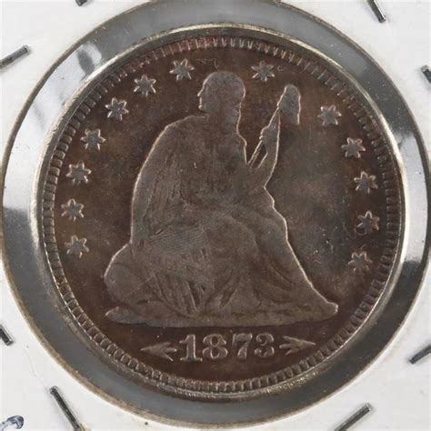 1873 Cc Liberty Seated Silver Quarter Property Room
