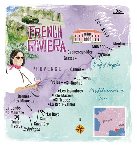 The French Riviera Map By Scott Jessop October 2013 Issue Nice France