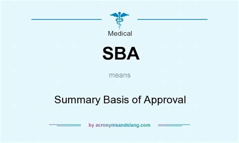 Sba Summary Basis Of Approval In Medical By