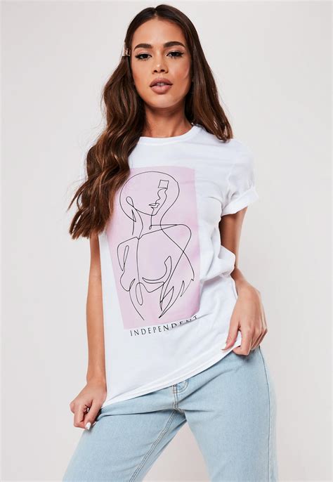 Digitemb a trust worthy name in the field of shirt embroidery design around the world, having hundreds of satisfactory customers. White Female Body Line Drawing Graphic T Shirt | Missguided