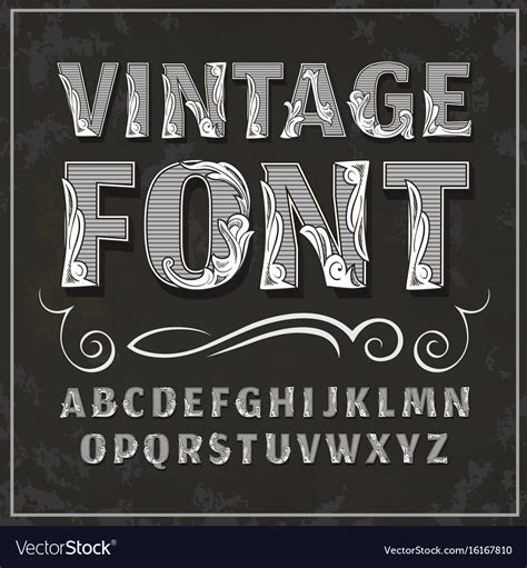 Vintage Font Retro Font Royalty Free Vector Image
