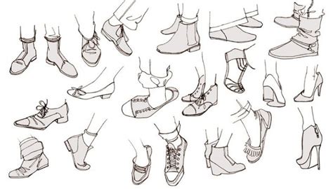 Croquis Pieds Chaussures Talons Converse Ballerines à Dessin De