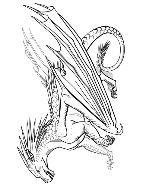 Icewing Dragon Coloring Page Transparent Wings Of Fire Coloring Sheet