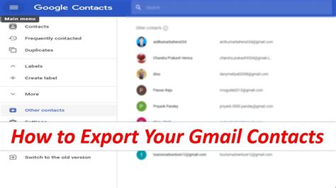 Gmail How To Export Gmail Contacts In Csv Or Vcf File Download