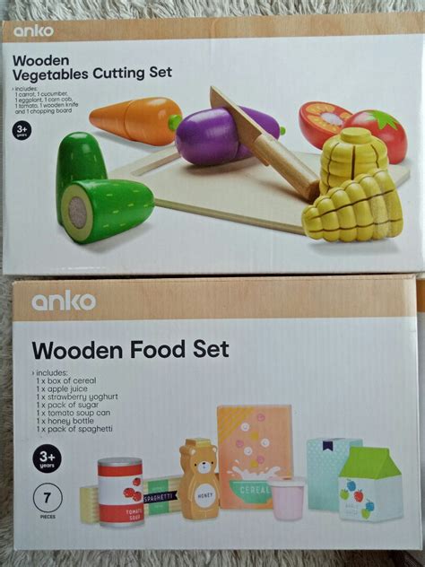 Wooden Food Setwooden Cutting Set Anko Toy Babies And Kids Infant