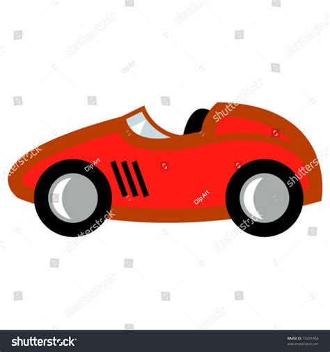Race Car In Cartoon Style Or Childs Toy Auto Or