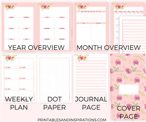 Free Printable Pink Planner Pages For Any Year! - Printables and ...