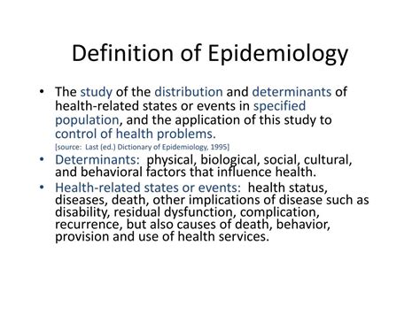 Epidemiology Definition Epidemiology Principles Methods Definition