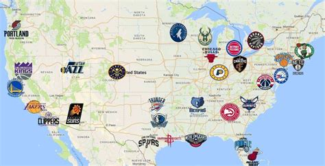 Nba Teams Map How Many Basketball Teams Are In Each Conference In The