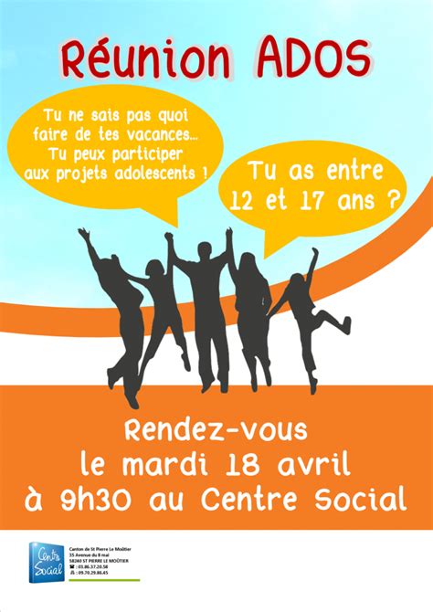 Réunion ados Centre Social du canton de St Pierre le Moûtier