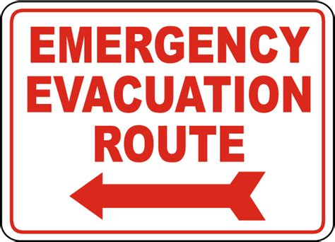Emergency Evacuation Route Sign A5194 By