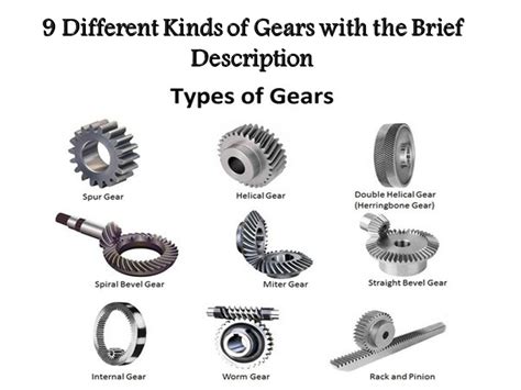 9 Different Kinds Of Gears With The Brief Description