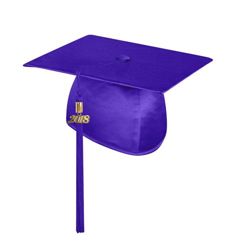 Shiny Purple Graduation Cap With Tasselelementary