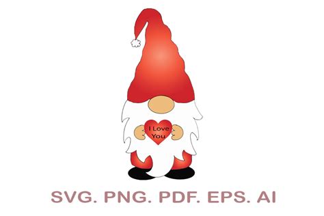 Valentine Gnome SVG With Heart Svg Gnome Svg Hearth Svg - Etsy