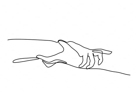 Line Drawing Holding Hand ~ Illustrations ~ Creative Market