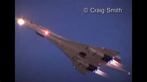 Concorde Twilight Takeoff With Visible Reheatafterburners Youtube