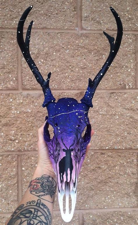 Custom Painted Buck Skull For Comission By Okaysion On Etsy Deer