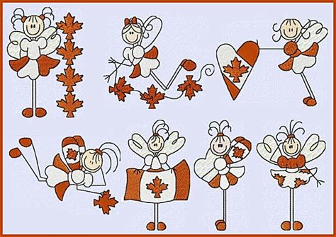 Stick Figures Canada | Machine embroidery, Machine embroidery designs ...