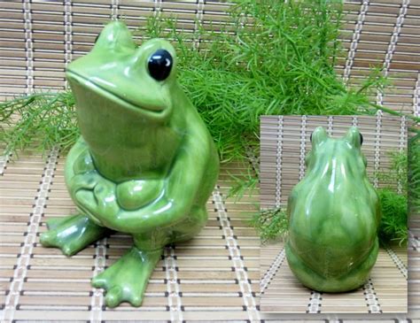 Vintage Ceramic Frog Figurine Glazed Cute Friendly Sweet Etsy