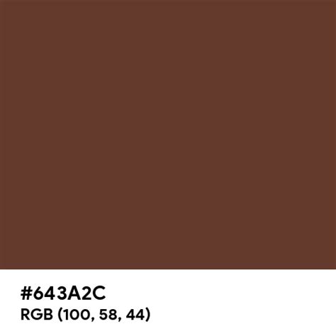 Sweet Chocolate Color Hex Code Is 643a2c