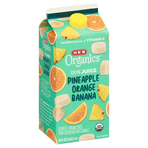 H E B Organics Pineapple Orange Banana Juice Shop Juice At H E B