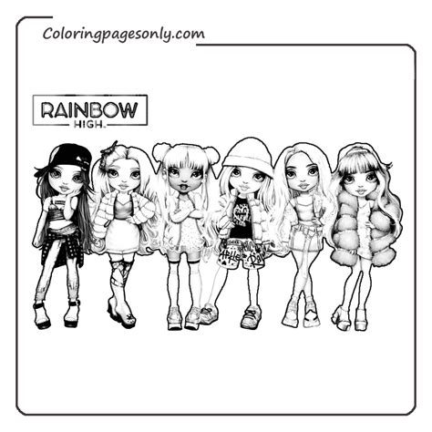 Rainbow High Coloring Pages Free Printable Coloring Pages