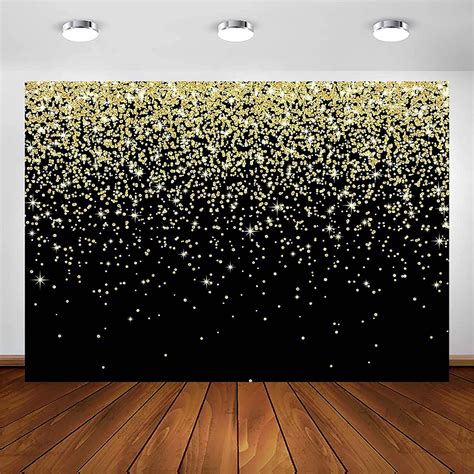 Buy Avezano Black And Gold Backdrop Family Birthday Party Newborn Gold Glitter Party Photography